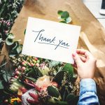 Thank You card with a flower bouquet